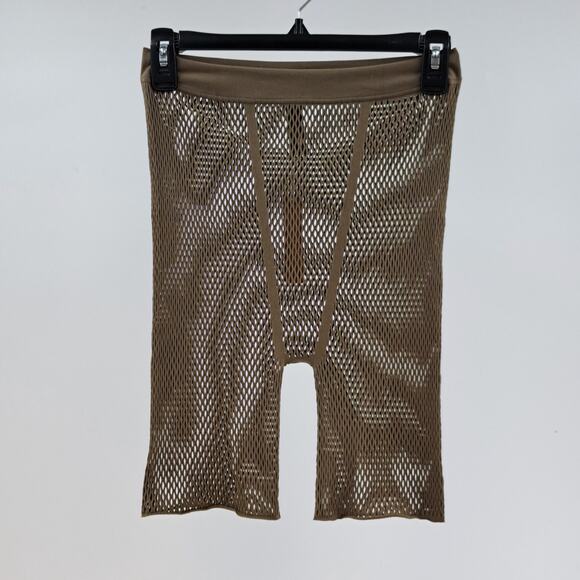 Skims Shorts‎ Plus 2X-4X Warp Knit Cover Up Swim Seamless Perforated Army Green - Picture 5 of 11